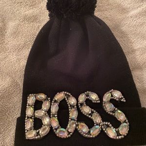 “Boss” black beanie